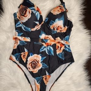 Floral one piece swimsuit